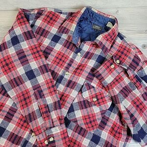 Vintage Hudsons Mens Store‎ Plaid Flannel Quilted Shirt Shacket Large Wool Blend